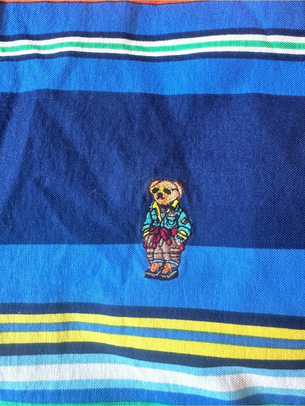 Polo Ralph Lauren Polo Bear Multicolor Striped Oxford Shirt L - Picture 2 of 7